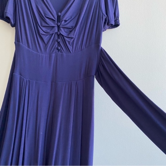 Anthropologie Jumpsuit Romper Wide Leg Stretch Flowy Palazzo Pant Tie Waist Ruch - Picture 5 of 13